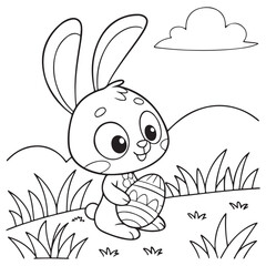 easter bunny with easter eggs