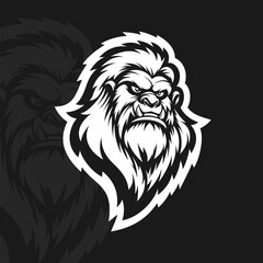 Yeti head, illustration mascot design esport