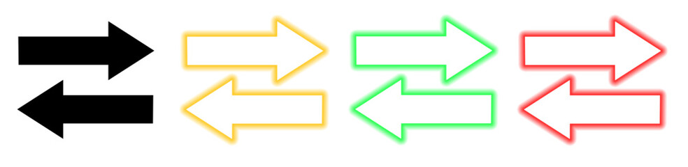 Colorful vector arrow icon set with directional flow &ndash; UI/UX navigation graphic, movement elements for infographics and presentations	