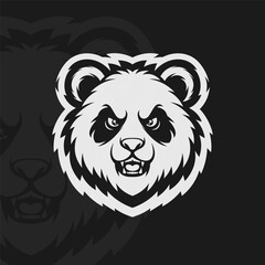 Angry panda, illustration mascot design esport