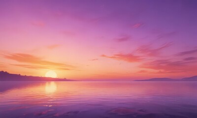 Dreamy sunset watercolor blend, orange and purple hues ,  serene,  vibrant,  abstract art