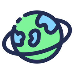 vector illustration of planet with ring