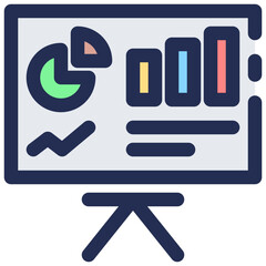 vector illustration of a whiteboard with presentation