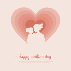 Happy Mother's Day Post and Greeting Card. Modern and Minimal Mother's Day Background with Text for Poster, Website, and Social Media Vector Illustration