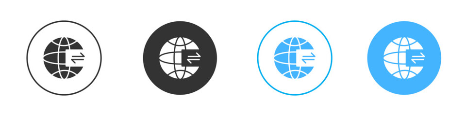 Import and export icon simple flat vector icon pack