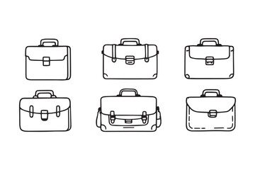 Briefcase line art and black color line art