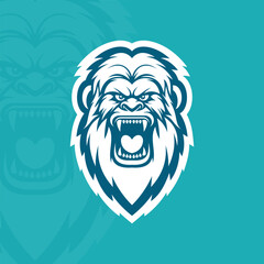 Angry yeti, illustration mascot design esport