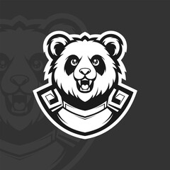 Panda with armor, illustration mascot esport