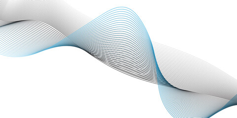 Abstract vector illustration with smooth black and gray curved lines creating wave patterns on a white background, with slight touches of light blue shading."
