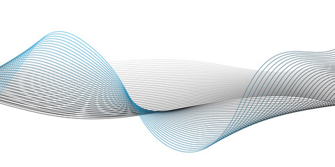 Abstract vector illustration with smooth black and gray curved lines creating wave patterns on a white background, with slight touches of light blue shading."
