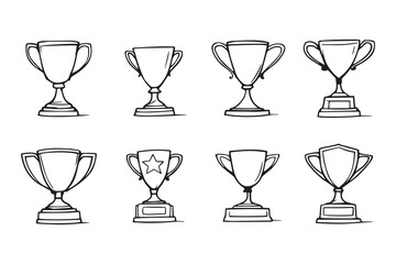 Business trophy line art