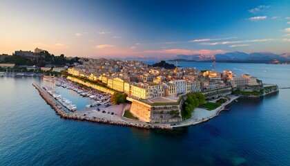 Obraz premium aerial view of kerkyra capital of corfu island greece