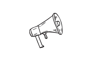 Megaphone line art and black color