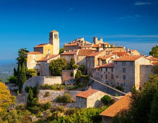 view of eze a small medieval village in provence france eze is listed under the most beautiful villages of france