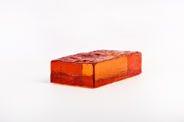 Decorative glass elements on white background material for wall and interior decoration