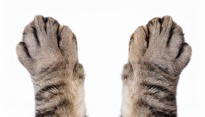 paws of a cat scottish straight top and bottom view isolated on white background