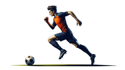 Obraz premium soccer player illustration running with ball