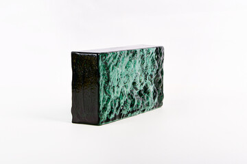 Decorative glass elements on white background material for wall and interior decoration