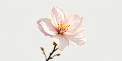 Cherry Blossom Branches: Delicate pink or white blossoms on slender, dark brown branches arranged against a clean, light-colored background.	