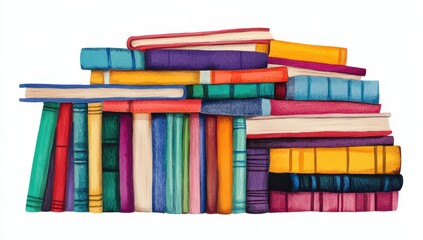 Fototapeta premium Stacked colorful books