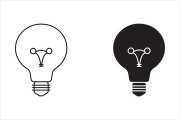 Lightbulb Icon Set. Bulb lamp icon, Lamp icons, Idea light bulb icon vector illustration. on white background