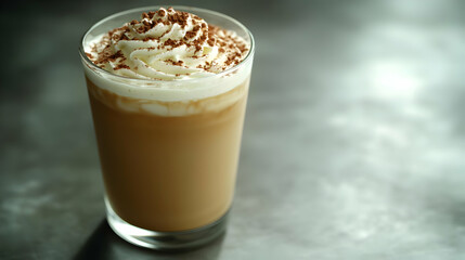 Iced Coffee with Whipped Cream and Chocolate Shavings