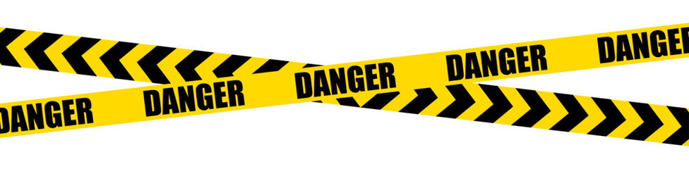 Caution tape set of yellow warning ribbons. Police Line Tape. stripes vector police tape. Yellow caution tape on a transparent background.