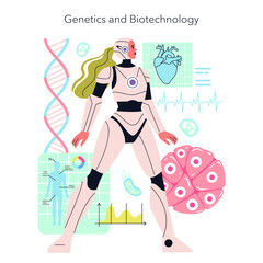 Beta Generation. Flat Vector Illustration