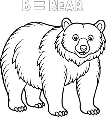 hand drawn bear outline illustration 