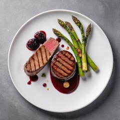 grilled steak with vegetables