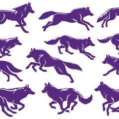 set of black and white horses