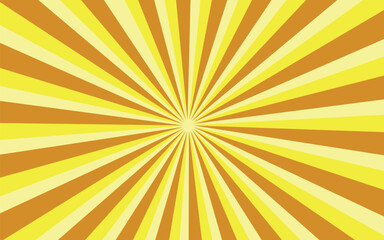 Sun rays orange and yellow background. Spiral Orange and yellow illustration background