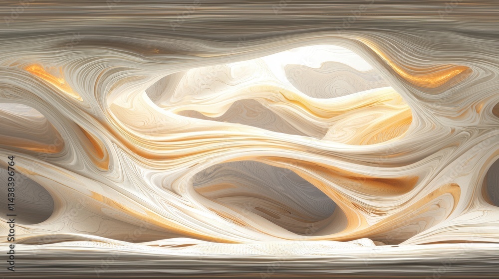 Fototapete abstract artwork: a 3d rendering of a complex, organic structure with swirling lines and patterns in