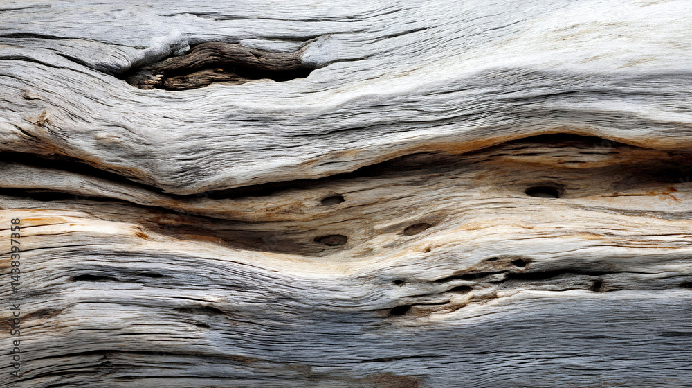 Aufkleber intricate patterns of weathered driftwood showcasing natural textures and colors : generative ai