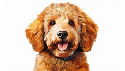 Fototapeta premium golden doodle dog isolated on a white white background