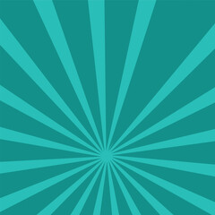 Abstract blue striped retro comic background with halftone corners. Cartoon turquoise background