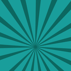 Abstract blue striped retro comic background with halftone corners. Cartoon turquoise background