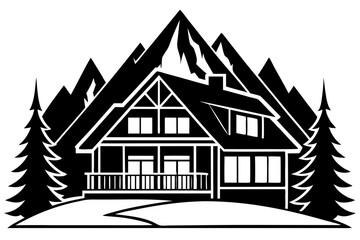 Minimal Vector Line Art of House | Black and White Home Illustration | Logo Icon Clipart Design