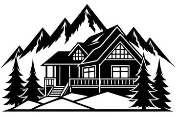 Minimal Vector Line Art of House | Black and White Home Illustration | Logo Icon Clipart Design