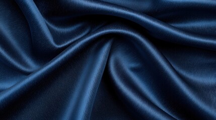 Obraz premium A deep blue fabric with a subtle texture, folded and crinkled, creating a sense of movement.