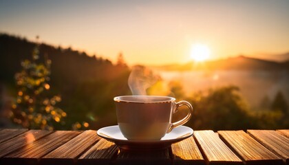 serene morning coffee ritual with warm glow and tranquil atmosphere peaceful start to the day inspiring focus and creativity