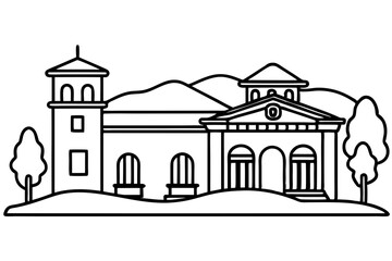 Minimal Vector Line Art of House | Black and White Home Illustration | Logo Icon Clipart Design