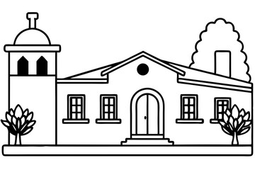 Minimal Vector Line Art of House | Black and White Home Illustration | Logo Icon Clipart Design