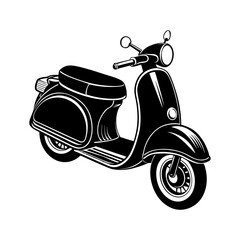 retro scooter vector silhouette