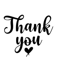 Thank you typography design on plain white transparent isolated background for card, shirt, hoodie, sweatshirt, apparel, tag, mug, icon, poster or badge