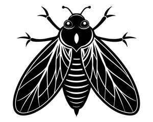 Cicada Vector Illustration | Cicada Silhouette SVG Design for Nature Crafts