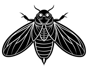 Cicada Vector Illustration | Cicada Silhouette SVG Design for Nature Crafts