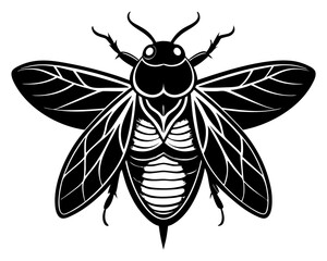 Cicada Vector Illustration | Cicada Silhouette SVG Design for Nature Crafts