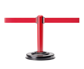 Queue management tool for events and venues in vibrant red color on a transparent background, cut out