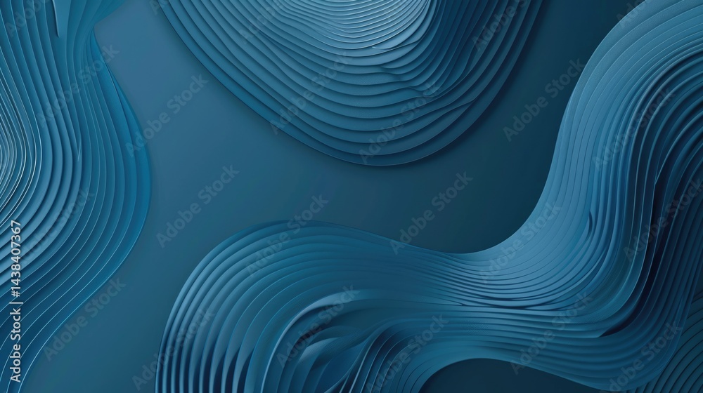 Poster the abstract picture of the blue wave repetitive pattern polygon geometry in the background, geometr
